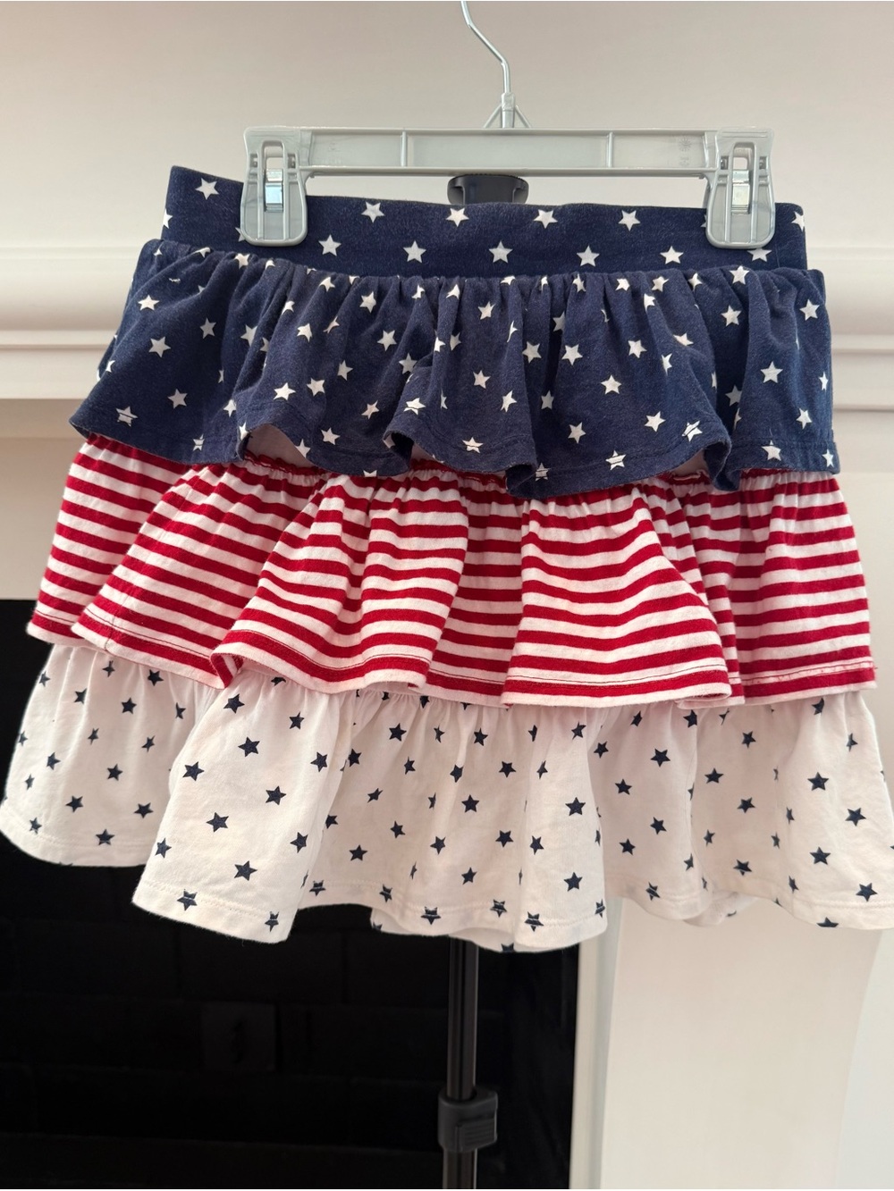 The Children's Place Navy, Red & White Tiered Star-Stripe Skirt- Girls 10-12